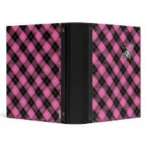 Pink Punk Plaid Binder by MendiSue Pink Punk Plaid Binder