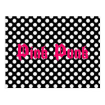 Pink Punk Polka Dot Postcard* postcards