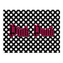 Pink Punk Polka Dot Postcard_Pink Bordered GothTxt postcards