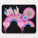 Pink Punk Rainbow Stars and Spirals mousepads