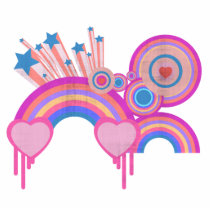 Pink Punk Rainbow Stars and Spirals photo sculptures by doonidesigns Pink Punk Rainbow Stars and Spirals photo sculptures