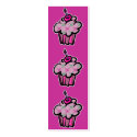 pink punk skull crossbones cupcake bookmark business cards