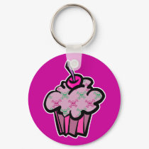 pink punk skull crossbones cupcake keychains by cupcakewear pink punk skull crossbones cupcake keychains