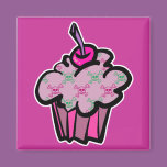pink punk skull crossbones cupcake