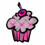pink punk skull crossbones cupcake