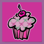 pink punk skull crossbones cupcake