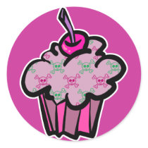pink punk skull crossbones cupcake stickers by cupcakewear pink punk skull crossbones cupcake stickers