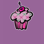 pink punk skull crossbones cupcake