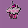 pink punk skull crossbones cupcake