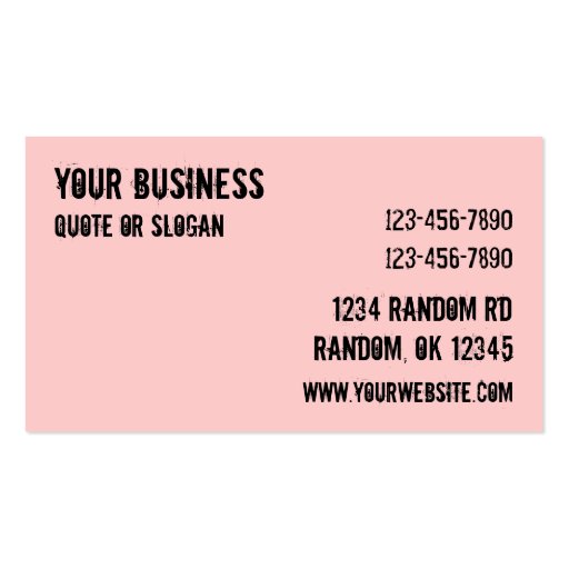 Pink punk skull crossbones customizable cards business card template (back side)