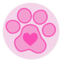 Pink Puppy Paws Heart Sticker