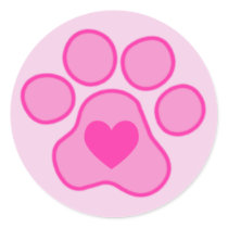 Pink Puppy Paws Heart Sticker by Just_Stickers Pink Puppy Paws Heart Sticker