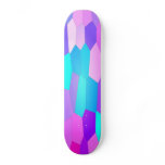 Pink, Purple and Blue Abstract Facets Custom Skateboard