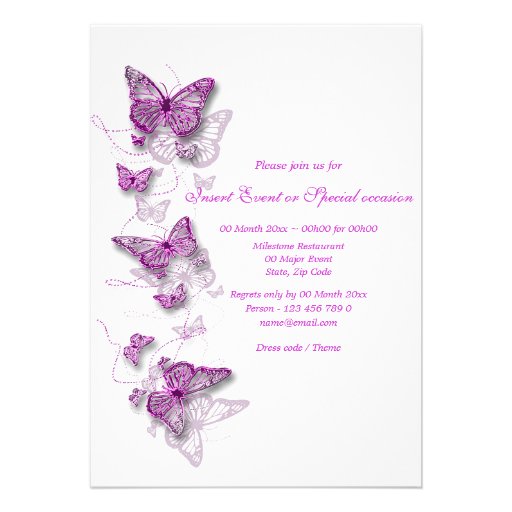 pink purple birthday engagement wedding invite