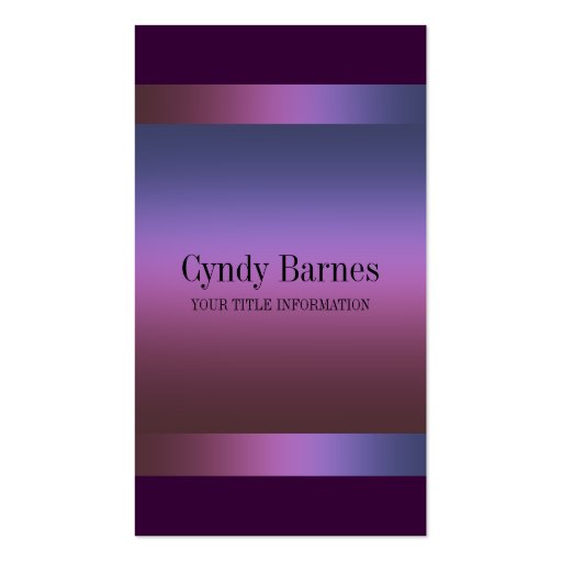 Pink Purple Blue Gradient on Plum Business Card (front side)