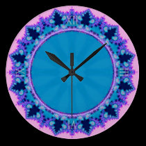 Pink Purple Blue Lace Fractals Wall Clock wall clocks