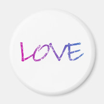 Pink, Purple, Blue Love Vintage Magnet