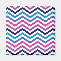 Pink Purple Blue Zigzag Chevron Fridge Magnets
