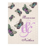 Pink Purple Butterflies Wedding Invitation invitations