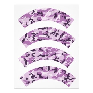 Pink & Purple Camouflage Cupcake Wrapper Letterhead Design