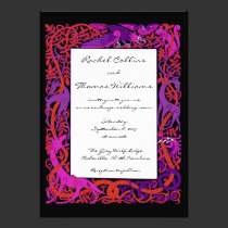 Pink & Purple Celtic Animals Wedding Invitation invitations