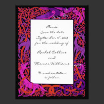 Pink & Purple Celtic Save the Date Announcement invitations