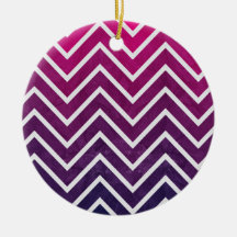 Pink Purple Chevron Christmas Ornaments