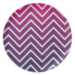Pink Purple Chevron Plate