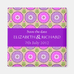 Pink purple country flowers and leaves Magnet magnets