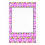 Pink purple country flowers and leaves Stationery stationery