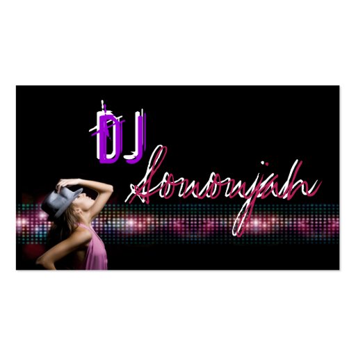 Pink Purple DJ Dance Party Business Card (front side)