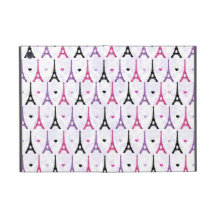 Pink & Purple Eiffel Tower pattern iPad Mini Cases