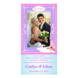 Pink, Purple Fantasy Fairy Tale Wedding Photo Card