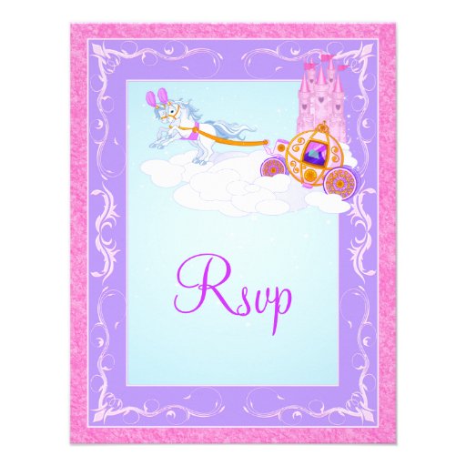 Pink, Purple Fantasy Fairy Tale Wedding Reply Card