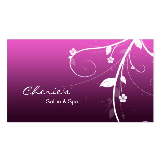 Pink purple Floral Swirls business card