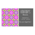 Pink purple flowers and leaves Business Card business cards