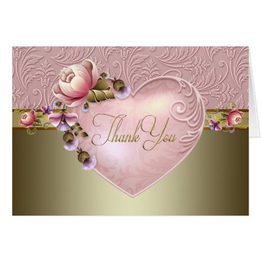 Purple Heart Flowers Thank You Cards, Purple Heart Flowers Thank You
