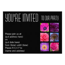 Pink Purple Flowers Party Invitation