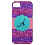 Pink purple glitter monogram diamonds casemate cases
