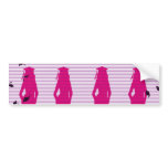 Pink &amp; Purple Grad Silhouettes Bumper Sticker