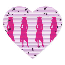 Pink & Purple Grad Silhouettes Heart Stickers