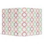 Pink Purple Green Pastel Circle Outlines Pattern 3 Ring Binders