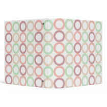 Pink Purple Green Pastel Circle Outlines Pattern 3 Ring Binders