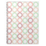 Pink Purple Green Pastel Circle Outlines Pattern Note Book