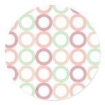 Pink Purple Green Pastel Circle Outlines Pattern Stickers