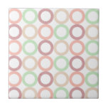 Pink Purple Green Pastel Circle Outlines Pattern Ceramic Tiles