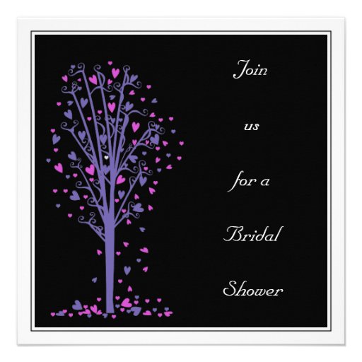 Pink & Purple Heart Tree : Shower Invitation
