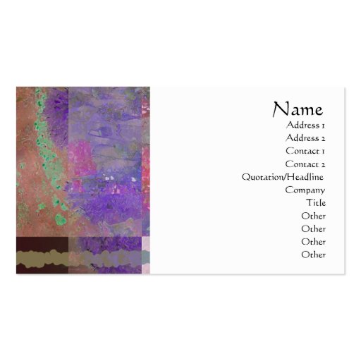 Pink & Purple Poppies Abstract Profile Card Business Card Template (front side)