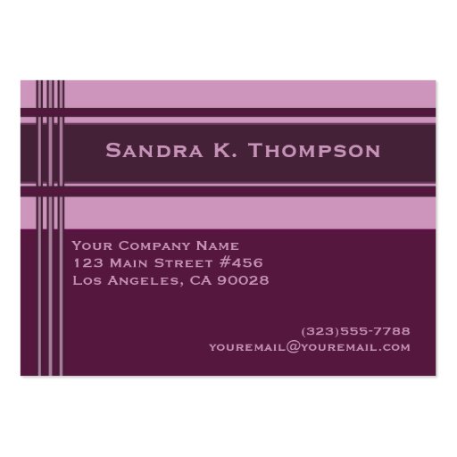 Pink Purple Professional Stripes Block Business Card Templates