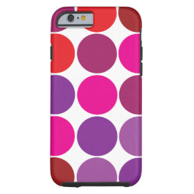 Pink Purple Red Polka Dots Circles iPhone 6 Case